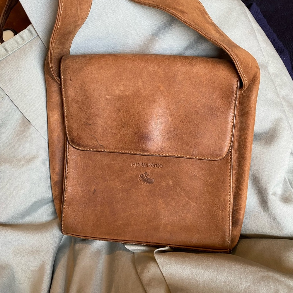 G.H. Bass & Co. Tan Leather Messenger Bag